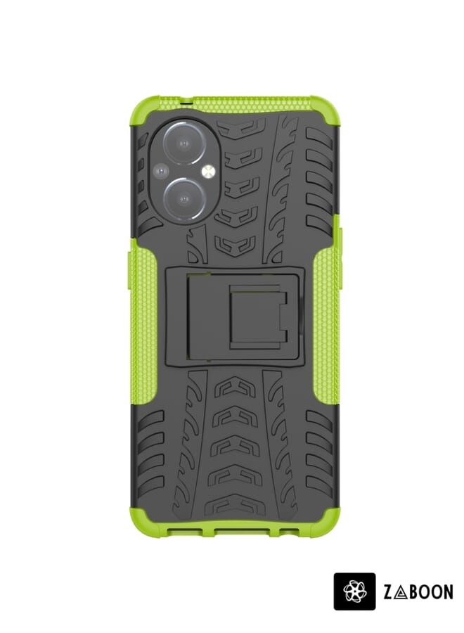 Zaboon Protective Case Cover For OnePlus Nord N20 5G Tire Texture Shockproof TPU+PC  with Holder - Image 2