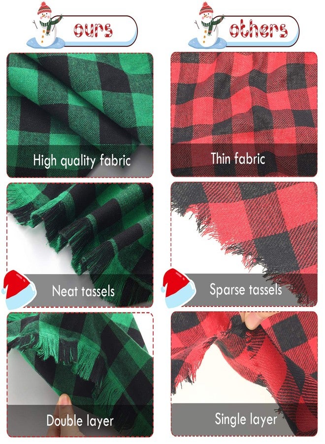 Weewooday 10 Pieces Christmas Dog Bandana Classic Buffalo Plaid Snowflake Pets Scarf Tassels Style Triangle Bibs Pet Holiday Costume Accessories for Small Medium Large Dogs Cats - Image 4