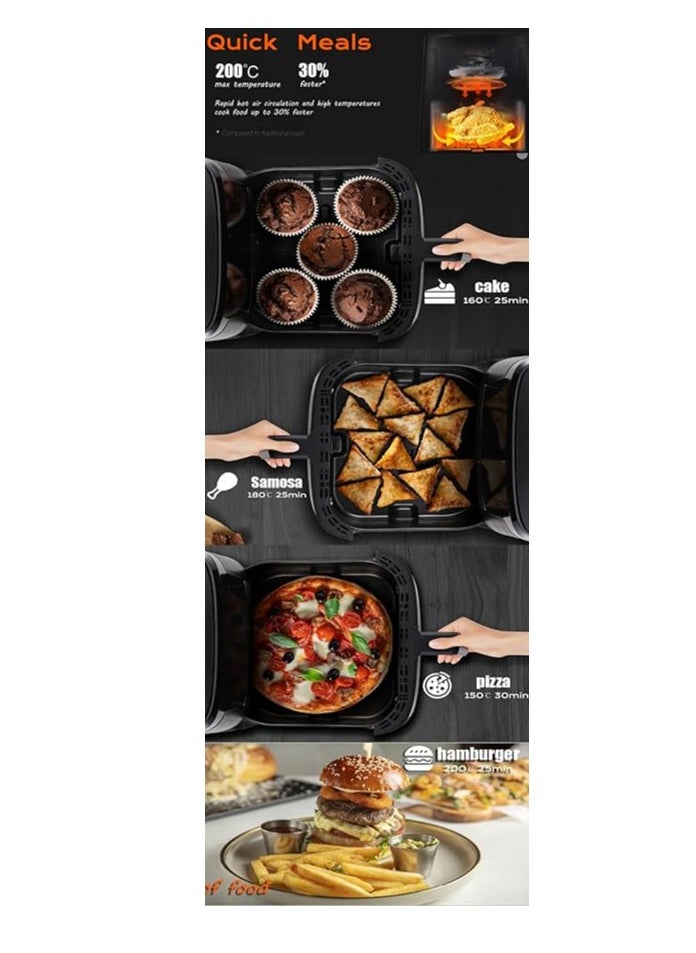 Haley - HALEY Air Fryer 10L with Window, 2000W stainless steel air fryer oven led touch screen oilless, ptfe free, dishwasher safe,2 Years Warranty (10L) - Image 1