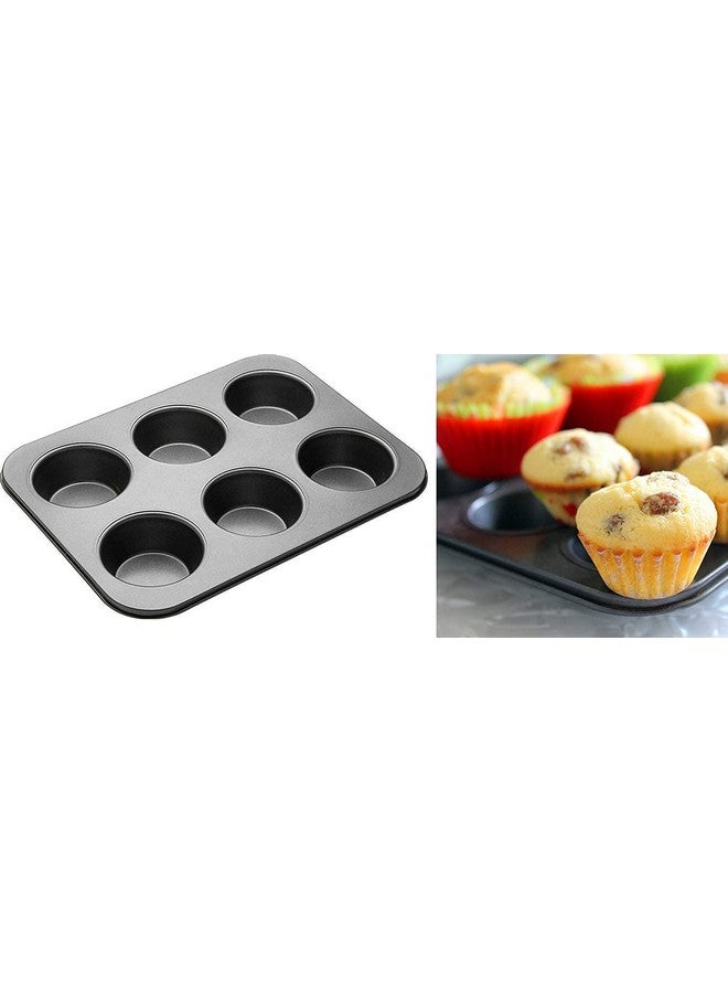 Xacton Cake Baking Set Microwave Safe Utensils 4 pc Combo of Round Cake Mould Cake tin, Bread Moulds for Baking, Muffin Tray, & 100 Pcs Paper Cake Liners I Microwave Oven Accessories Black - Image 4