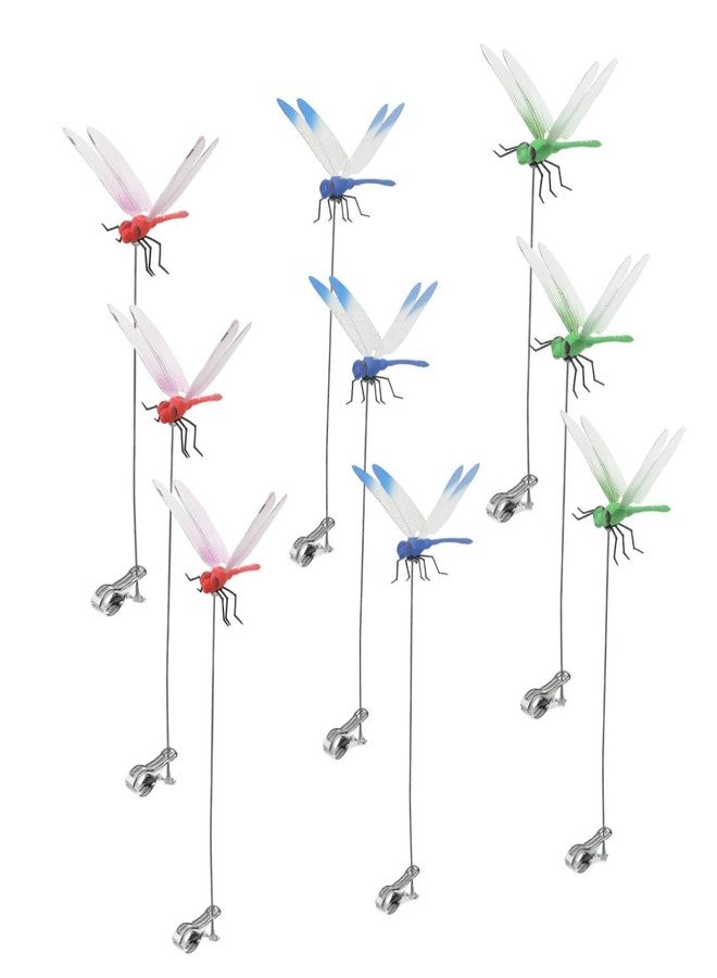Defemim 9 Pack Dragonfly Clip,3D Dragonfly Garden Stakes Decor,fly Deterrent, Dragonfly Humming bird Stakes,Deer and Horse Fly Deterrent,Garden Bird and fly Scare Devices for Indoor Outdoor Garden (9pcs) - Image 1