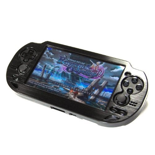 Cosmos Protection Hard Case Cover with Aluminum Faceplate Compatible with PS VITA 1000 Series, Fits for Oval Start & Select Button Only (NOT for PSV 2000 Slim Version), Black - Image 1