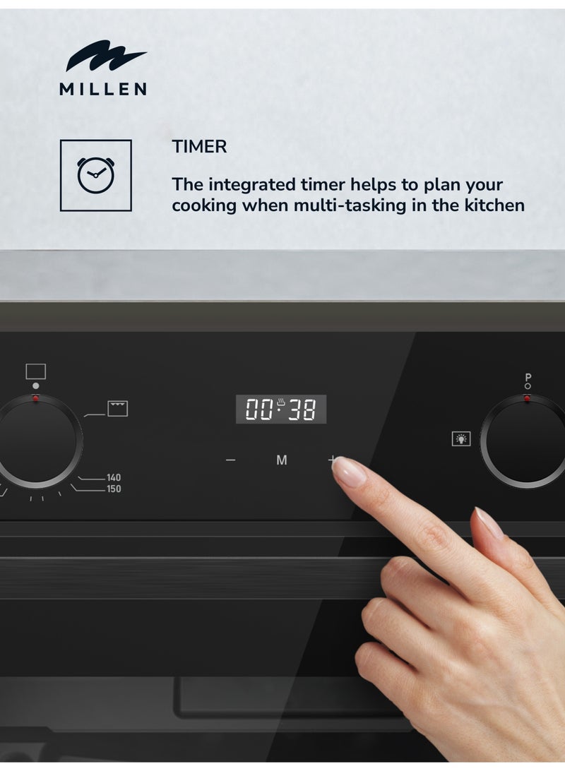 MILLEN 60cm Built In Gas Oven, 69L - 3Y Warranty, Double German SCHOTT glass, MGO 602 BL Black - Image 4