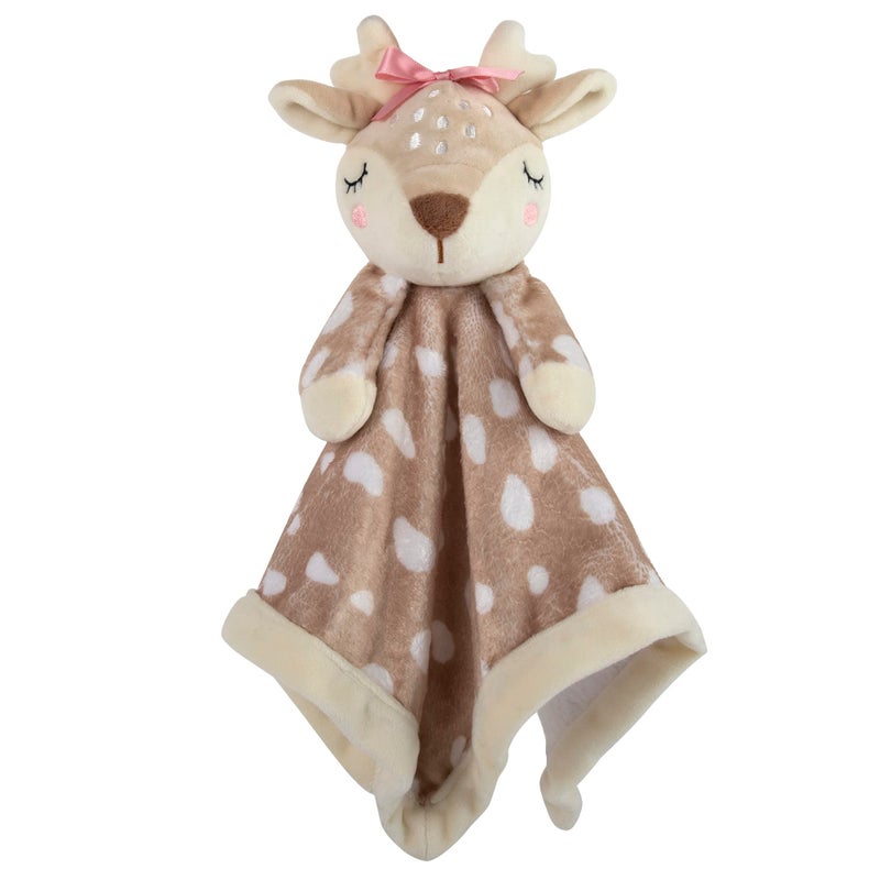 Baby Essentials Minky Animal Snuggler Lovey Blanket for Kids, Babies, Boys, Girls, Gender Neutral Security Blanket with Stuffed Animal (Freckled Fawn) - Image 1