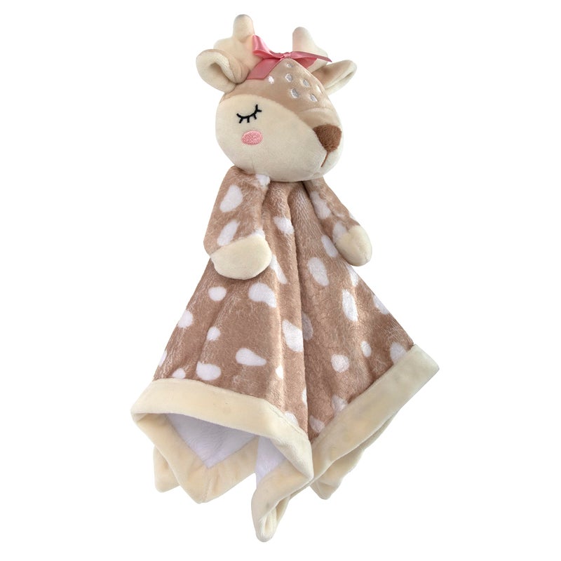 Baby Essentials Minky Animal Snuggler Lovey Blanket for Kids, Babies, Boys, Girls, Gender Neutral Security Blanket with Stuffed Animal (Freckled Fawn) - Image 4