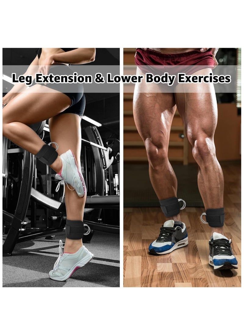 Ankle Strap for Cable Machine – Padded Gym Cuffs for Kickbacks, Leg Extensions, Glute Workouts, and Hip Abductor Exercises – Ideal for Men and Women (47 x 10 x 0.3 cm)