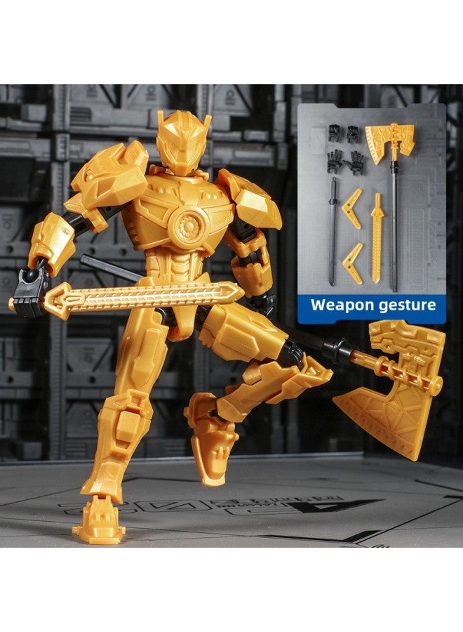 Robocop Wanderer Doll 13 Multi-joint Movable Doll Toy Assembled Mecha Model Doll-Color:Wanderer-gold - Image 1