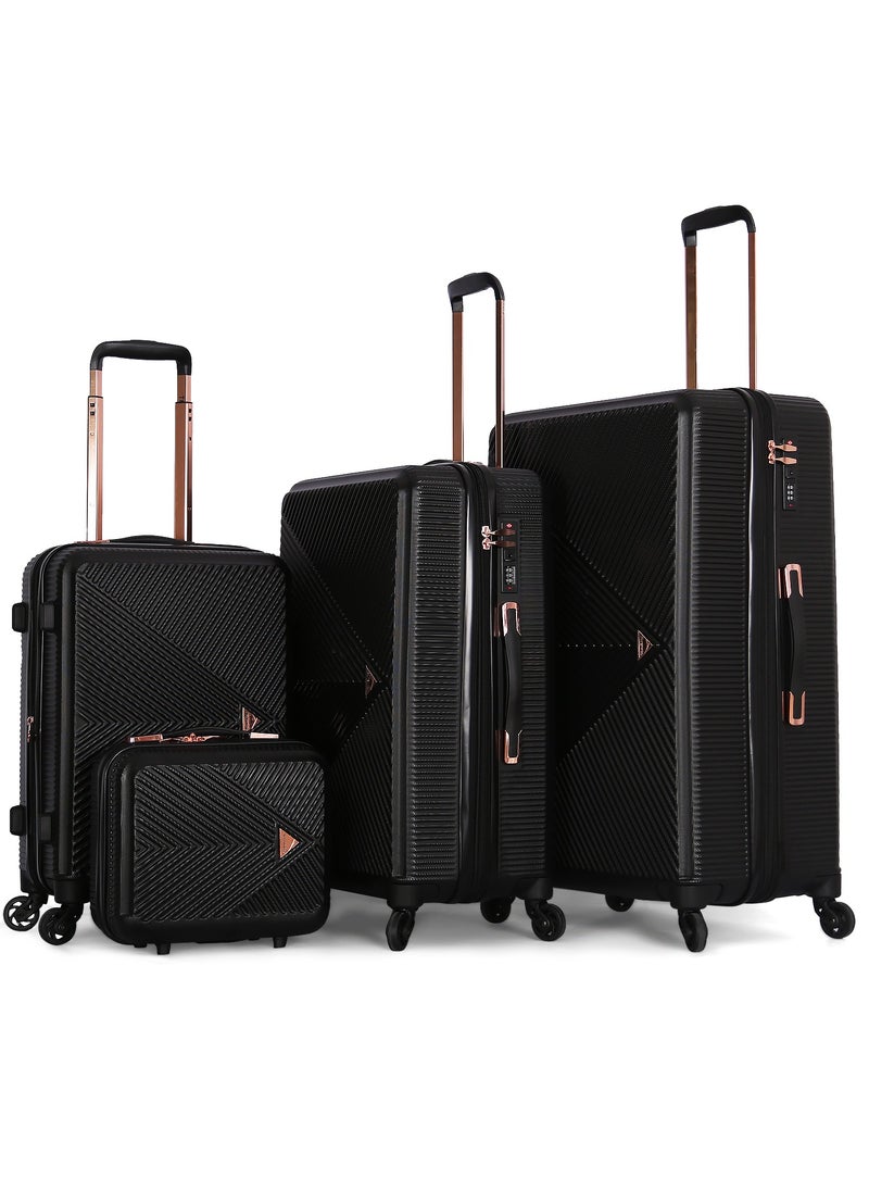 travelite - Travelite Hardshell Luggage Trolley 4 pcs Set,Black - Image 1