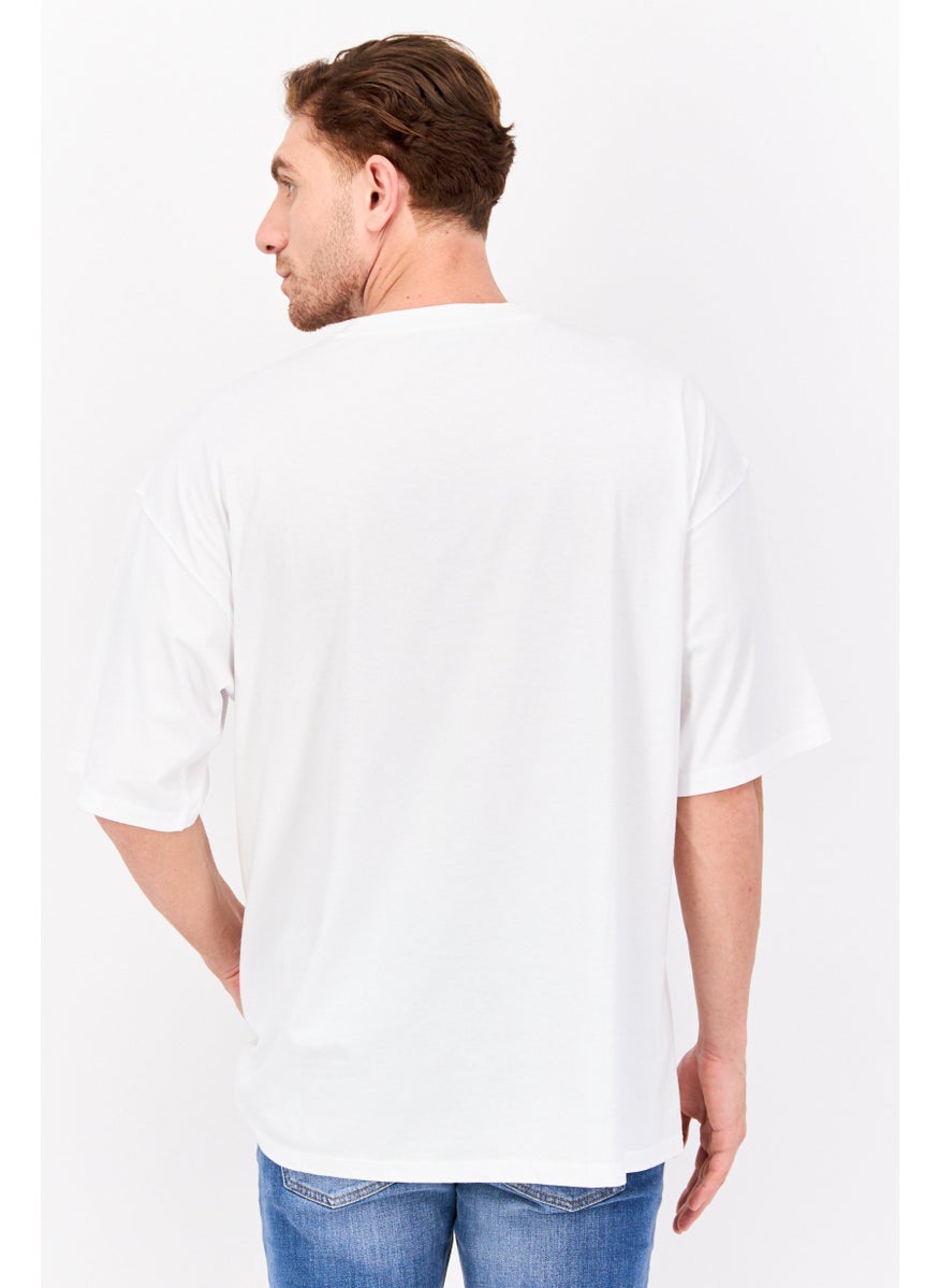 Wrangler - Men Crew Neck Short Sleeve Graphic Print T-Shirt, White - Image 1