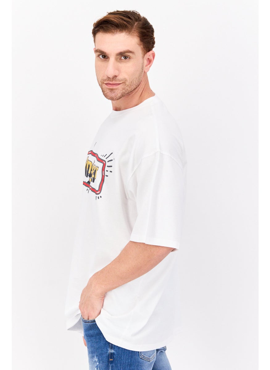 Wrangler - Men Crew Neck Short Sleeve Graphic Print T-Shirt, White - Image 1