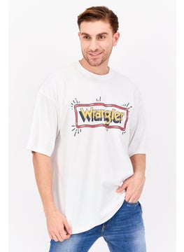 Men Crew Neck Short Sleeve Graphic Print T-Shirt, White