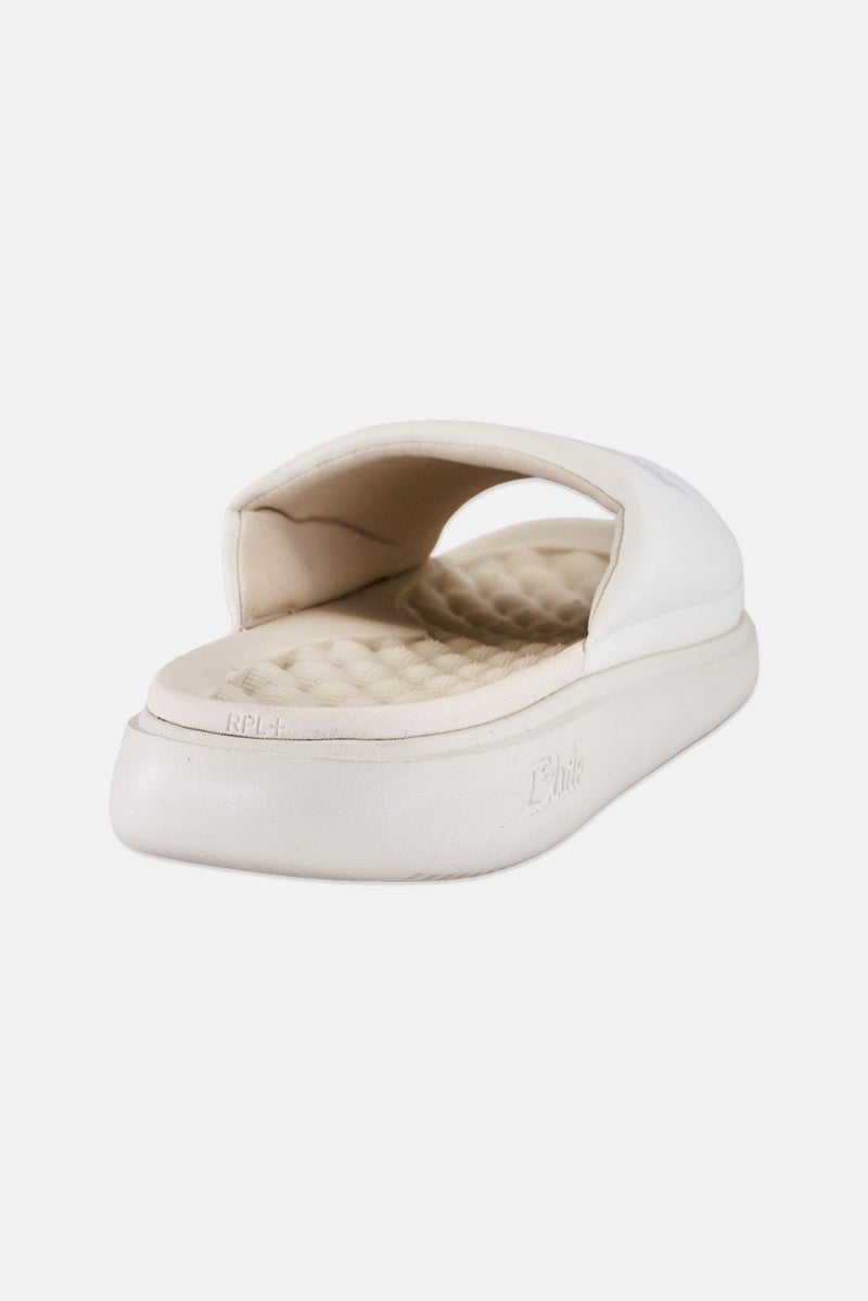 ISlide Men Houston Rockets Tonal Pop Slip On Slides, Off White - Image 3