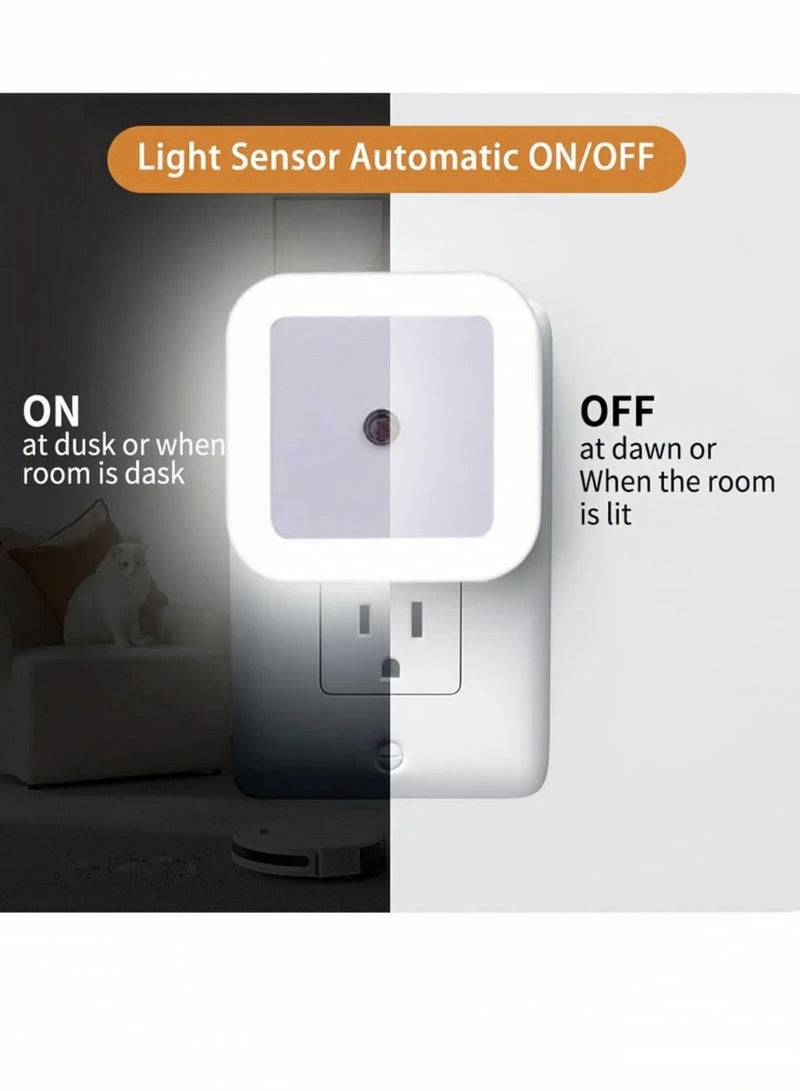 6 Pack LED Small Night Light, 0.5W Plug in Night Lights with Dusk to Dawn Sensor, Bedside Lamps for Hallway, Stairs, Kitchen, Bathroom, Bedroom, White - Image 5