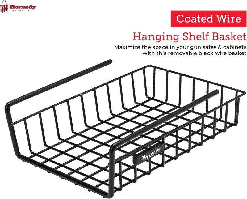 Hornady Hanging Shelf Document Basket, 96012 - Coated Wire Basket Maximizes Storage for Documents, Gun Accessories, & Ammo - Easy Access Under Shelf Storage for Gun Safes - Holds Up to 40 Pounds - Image 3