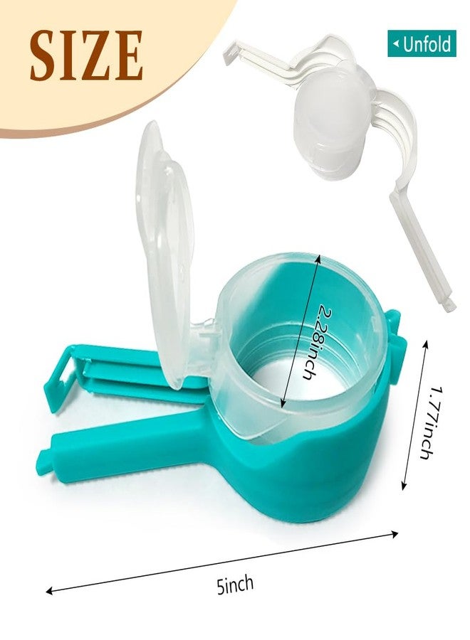 مجموعة مشابك أكياس SORNEICDR مكونة من 4 قطع مع صنبور صب، مشابك إغلاق وصب الأكياس، مشابك للوجبات الخفيفة، مشابك إغلاق أكياس تخزين الطعام، مشابك بلاستيكية متينة لتخزين الطعام (دائرية، مقاس واحد) - Image 5