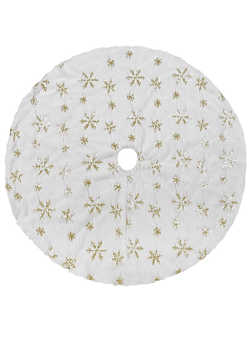 AUTOYSUR Christmas Tree Skirt, diameter 48in/122cm English Alphabet Christmas Tree Bottom Apron for Christmas Tree Holiday Home Party Indoor Decorations,for Christmas Tree Decoration - Image 2