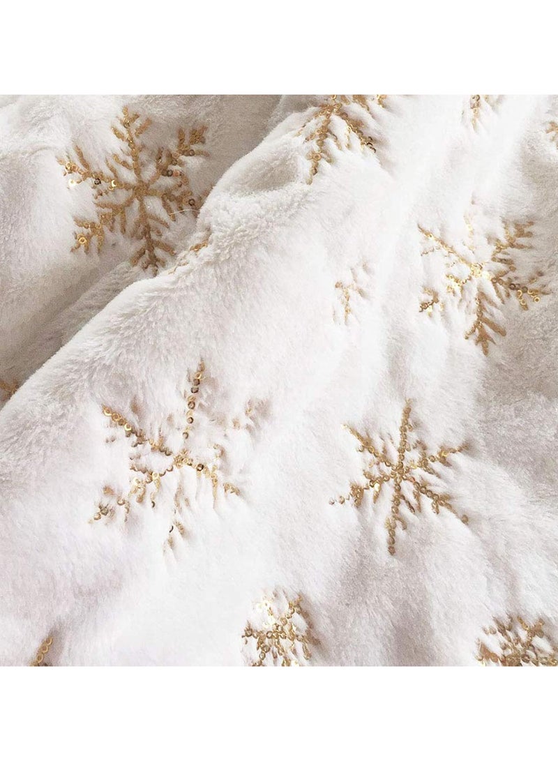 AUTOYSUR Christmas Tree Skirt, diameter 48in/122cm English Alphabet Christmas Tree Bottom Apron for Christmas Tree Holiday Home Party Indoor Decorations,for Christmas Tree Decoration - Image 3