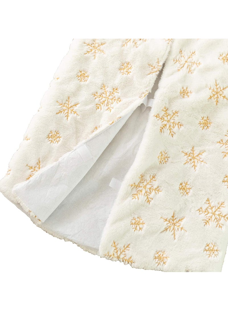 AUTOYSUR Christmas Tree Skirt, diameter 48in/122cm English Alphabet Christmas Tree Bottom Apron for Christmas Tree Holiday Home Party Indoor Decorations,for Christmas Tree Decoration - Image 5