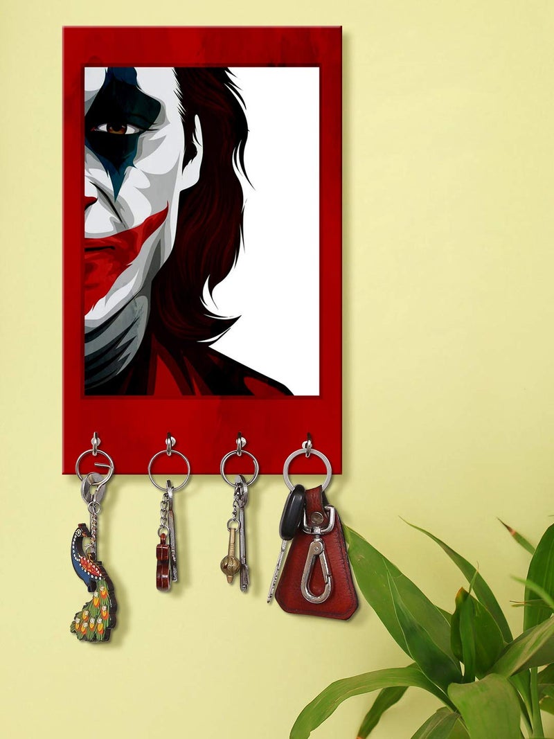 999STORE Key Stand for Home Wall Stylish Holder Wall Mount Hanger Organizer Joker Face Key Stand for Wall (MDF_7.5X12 Inch_Multi) KeyholderP072 - Image 5