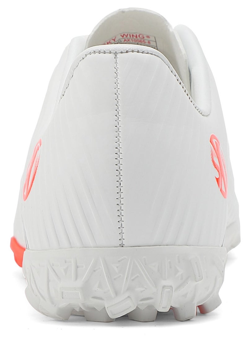 SKY WING Men And Women Soccer Shoes Adults IC or IN Flat Sole Sport Shoes Flexible Athletic Outdoor Cleats Lace Up Light Weight Training Football Shoes White - Image 4