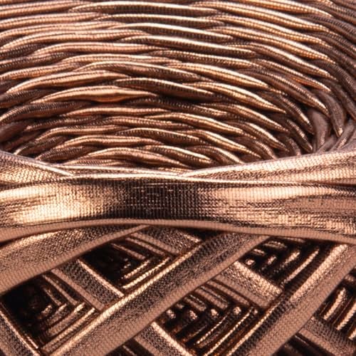 YarnArt Metallic Club Super Bulky T-Shirt Yarn - 100% Polyester, 6.35 oz / 180 gr, 60 yrds / 55 Meters - Shiny Colors for Handbags, Rugs, Chic Night Bags, Crochet (8108) - Image 2