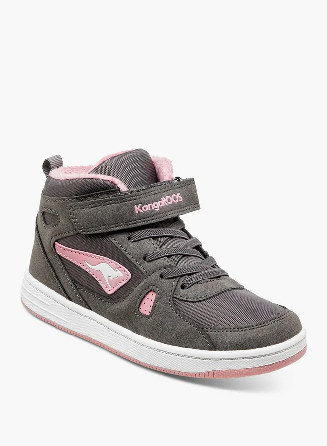 kangaROOS Girls' Panelled High Top Shoes with Hook and Loop Closure