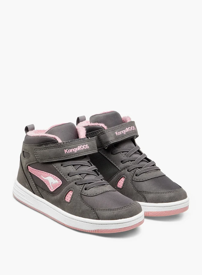 kangaROOS Girls' Panelled High Top Shoes with Hook and Loop Closure