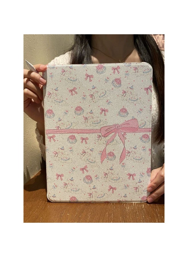 حافظة Bowknot Cat & Cake لجهاز iPad من الجيل الحادي عشر (2025) / الجيل العاشر (2022) مقاس 10.9 بوصة - غطاء ذكي لطيف بنمط وردي كاواي مع ظهر شفاف، غلاف واقي مقاوم للصدمات للفتيات والمراهقات - Image 5