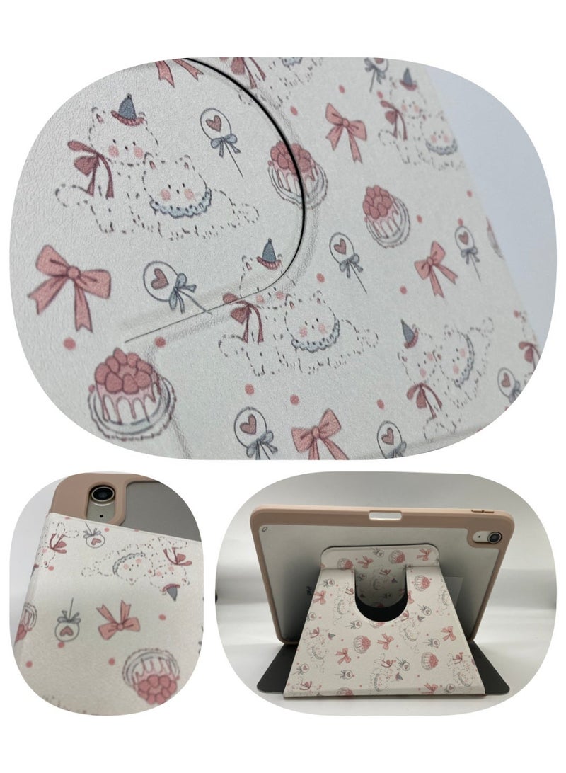 حافظة Bowknot Cat & Cake لجهاز iPad من الجيل الحادي عشر (2025) / الجيل العاشر (2022) مقاس 10.9 بوصة - غطاء ذكي لطيف بنمط وردي كاواي مع ظهر شفاف، غلاف واقي مقاوم للصدمات للفتيات والمراهقات - Image 4