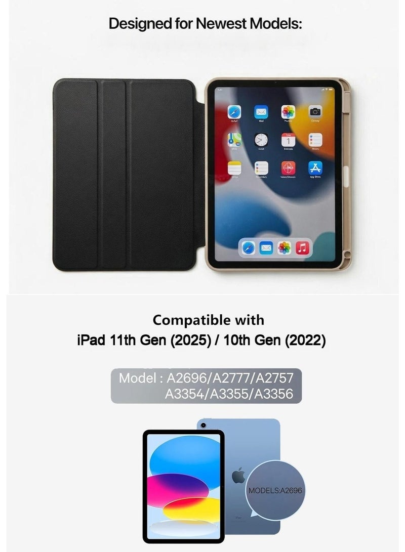 حافظة Bowknot Cat & Cake لجهاز iPad من الجيل الحادي عشر (2025) / الجيل العاشر (2022) مقاس 10.9 بوصة - غطاء ذكي لطيف بنمط وردي كاواي مع ظهر شفاف، غلاف واقي مقاوم للصدمات للفتيات والمراهقات - Image 4