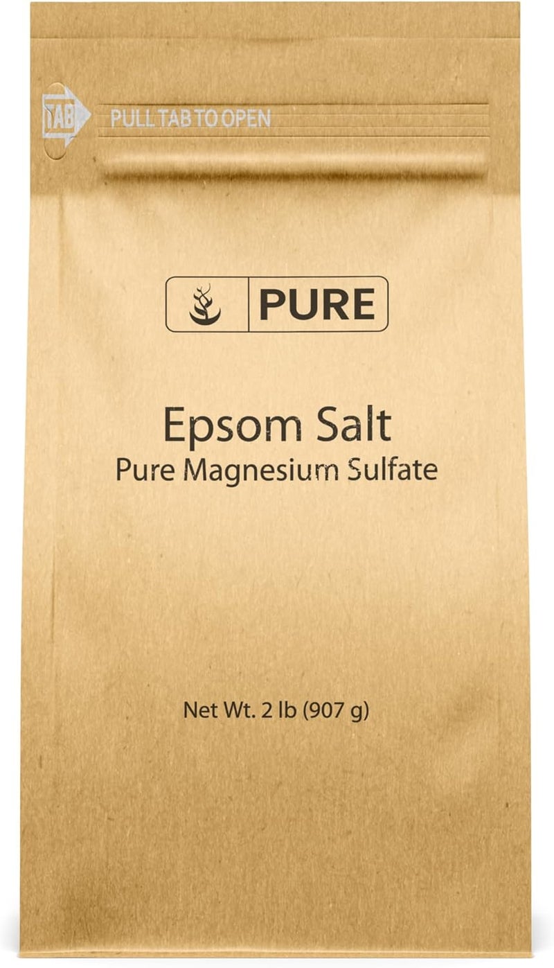 PURE ORIGINAL INGREDIENTS Pure Original Ingredients Epsom Salt 2 lb Pure Magnesium Sulfate Food Grade Soaking Solution