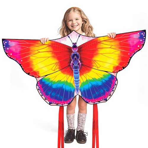 FejoHify Butterfly Kite Kids Adults Easy to Fly Assemble Ages 48 812 Single line String Handle 210t Ripstop Nylon Fabric Beach Park Outdoor Activities Watercolor - Image 1