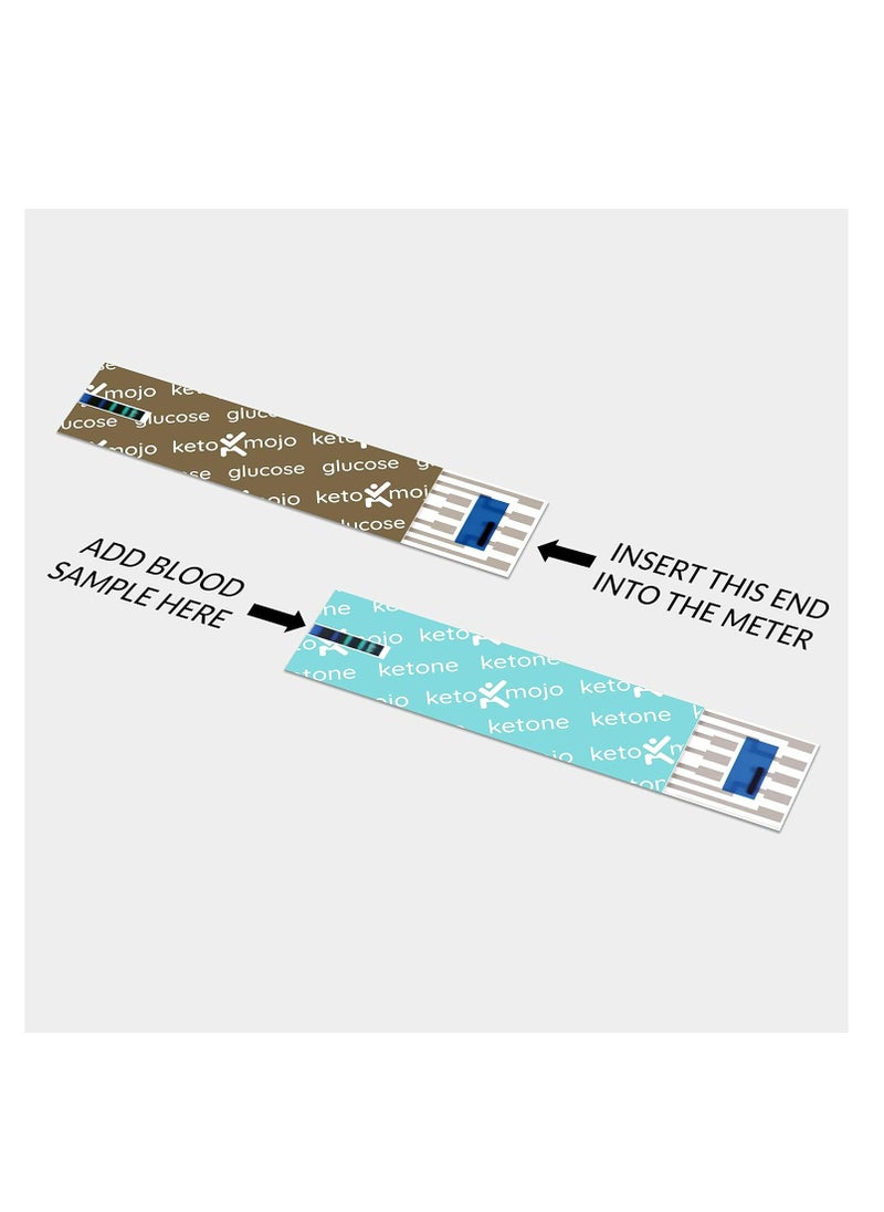 Keto-Mojo Test Strip Combo Pack for Use Only with The New GK+ Meter 60 Blood Glucose + 60 Blood Ketone (120ct)  - Image 2