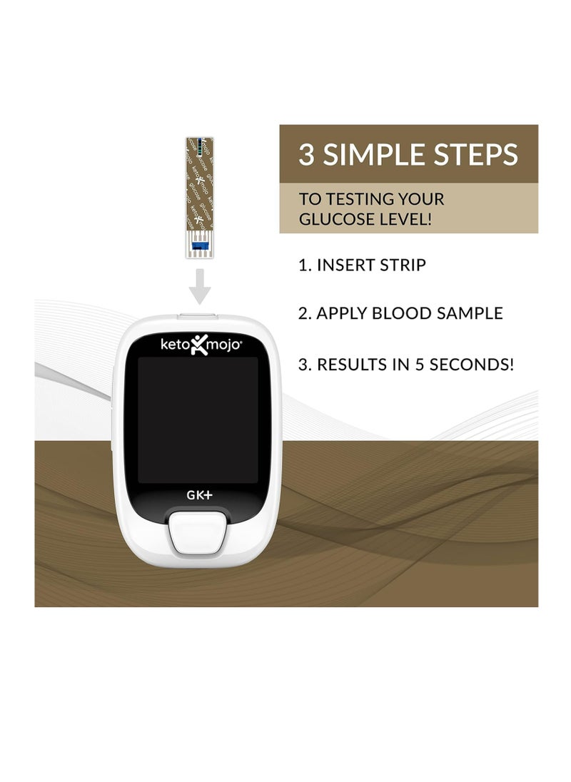 Keto-Mojo Test Strip Combo Pack for Use Only with The New GK+ Meter 60 Blood Glucose + 60 Blood Ketone (120ct)  - Image 5