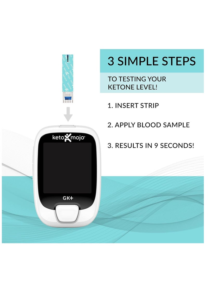 Keto-Mojo Test Strip Combo Pack for Use Only with The New GK+ Meter 60 Blood Glucose + 60 Blood Ketone (120ct)  - Image 4