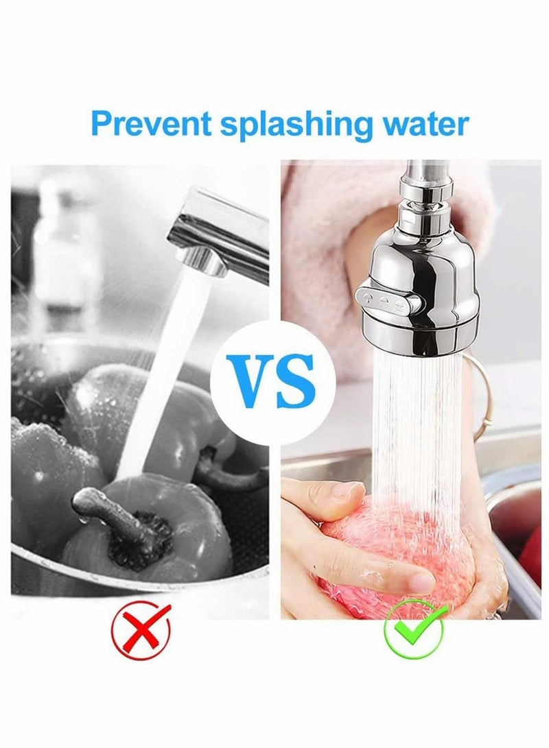 Excefore Kitchen Tap Head Water Saving 3 Gear Adjustable 360° Swivel Faucet Tap Aerator Splash Proof Faucet Nozzle Filter for Bathroom Kitchen Sink Spray Tap Attachment  - Image 5