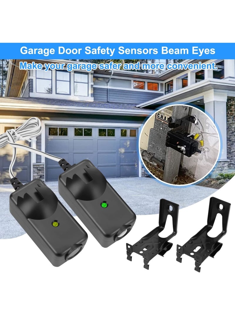 Luckam Garage Door Safety Sensor Beam Eyes, Garage Door Opener Parts, Garage Door Opener Compatible with Liftmaster/Sears/Chamberlain/Craftsman/Linear Replacement (41A5034, 801CB-P) (Beam Eyes + Bracket) - Image 2