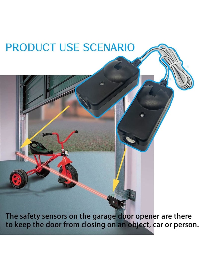Luckam Garage Door Safety Sensor Beam Eyes, Garage Door Opener Parts, Garage Door Opener Compatible with Liftmaster/Sears/Chamberlain/Craftsman/Linear Replacement (41A5034, 801CB-P) (Beam Eyes + Bracket) - Image 3