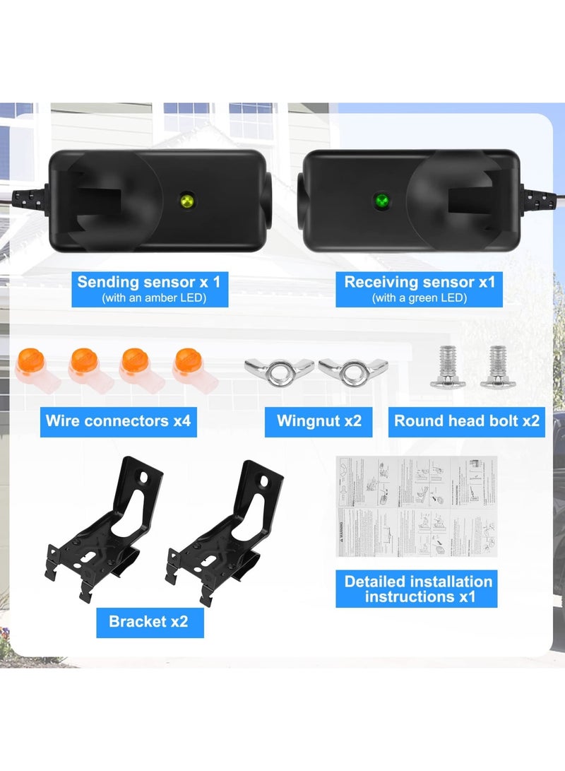 Luckam Garage Door Safety Sensor Beam Eyes, Garage Door Opener Parts, Garage Door Opener Compatible with Liftmaster/Sears/Chamberlain/Craftsman/Linear Replacement (41A5034, 801CB-P) (Beam Eyes + Bracket) - Image 4