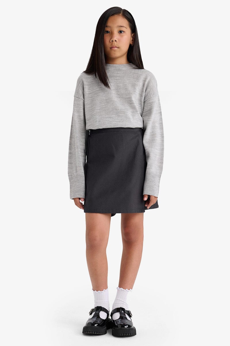 DeFacto Grey Girl Gabardine Skirt Casual - Image 4