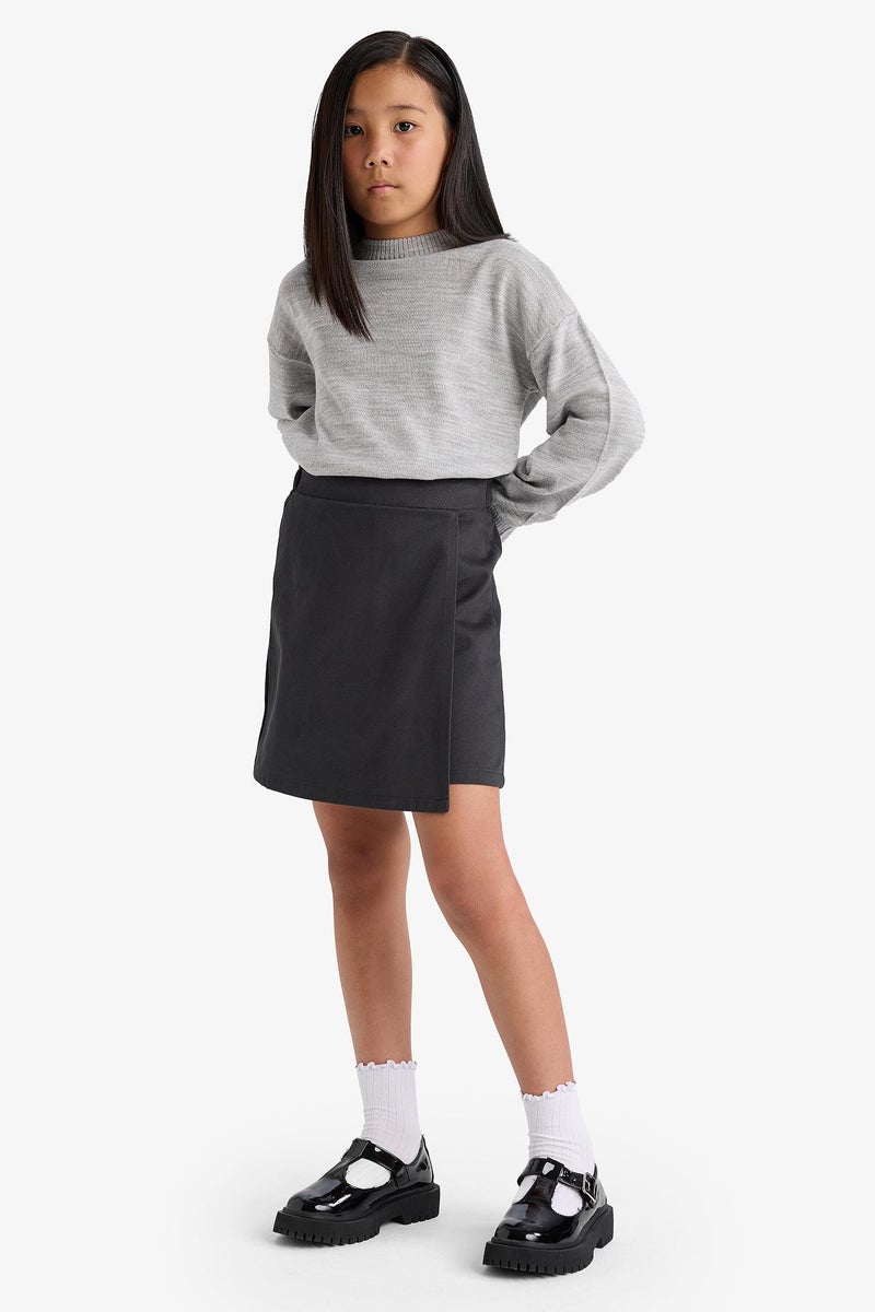 DeFacto Grey Girl Gabardine Skirt Casual - Image 1