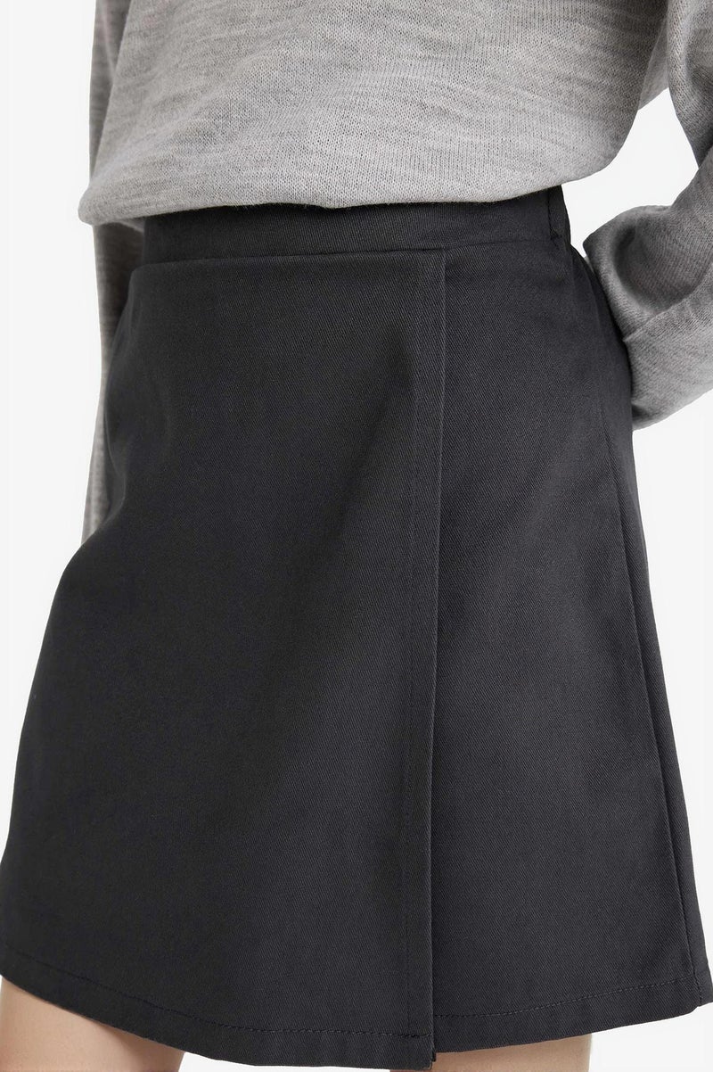 DeFacto Grey Girl Girl Elastic Waist Gabardine Skort Casual - Image 4