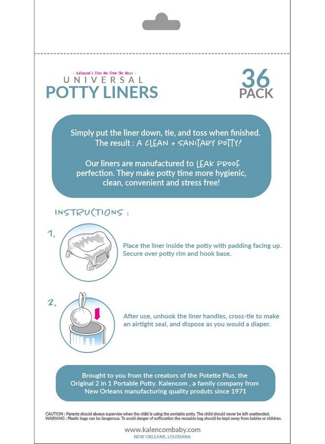 Kalencom 36 Count Universal Potty Liners Compatible With Oxo Tot 2 In 1 Go Potty And Potette Plus. Generous Dimension Fits Most Standard Potties. - Image 3