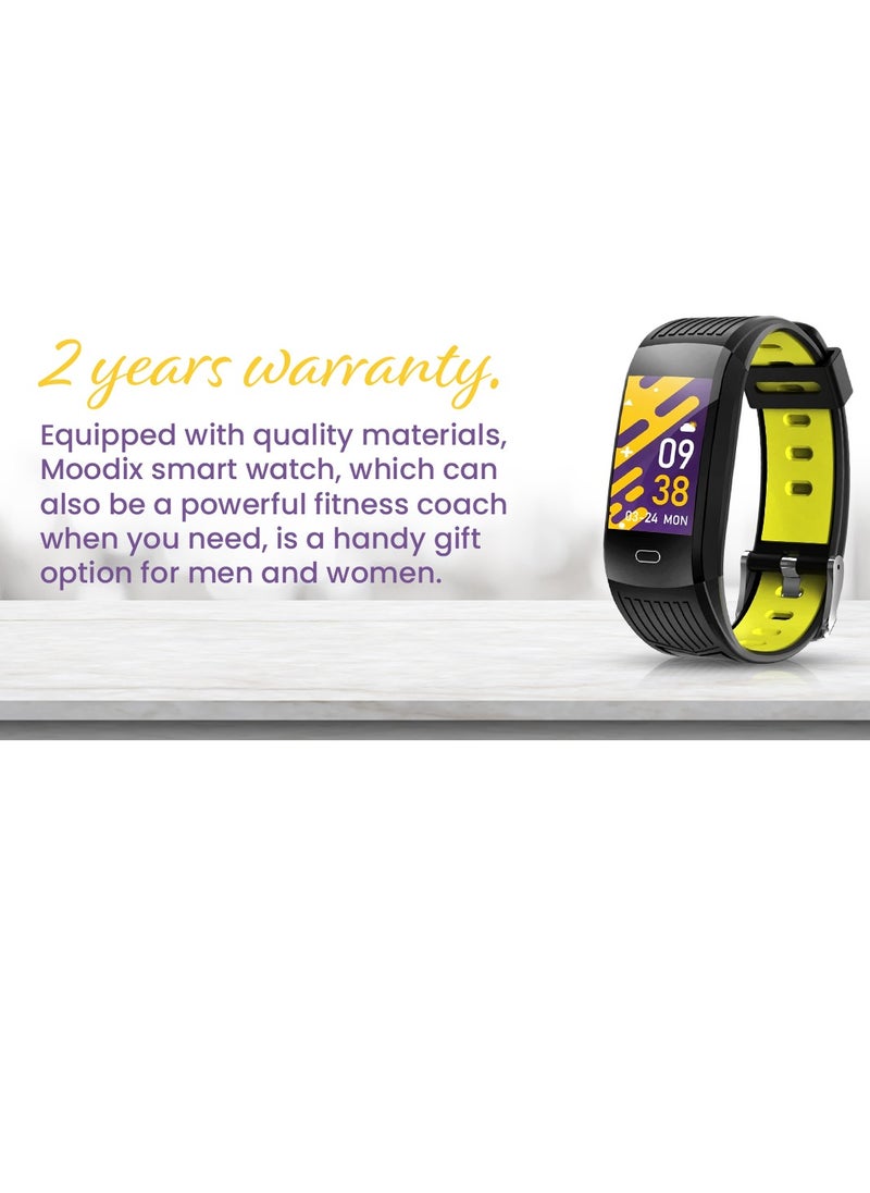 moodix MOODIX WE23K10B Smart Watch - Health and Fitness Tracker, iPhone and Android Compatible, Black-Yellow  - Image 5