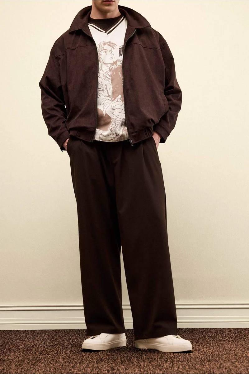 ديفاكتو Barrel Fit Wide Straight Leg Trousers