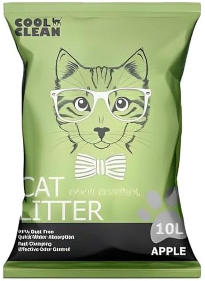 ECVV - Cool Clean Clumping Cat Litter Minerals Litter Sand It'S Fast Clumping And Highly Absorbent Nature Ensures Your Cat To Come Back To Its Cat Litter Box With Comfort Apple 10 Liter - Image 1