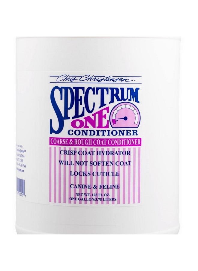 كريس كريستنسن - بلسم الكلاب Spectrum One Ultra Concentrated من Chris Christensen، يُصنع حتى 8 زجاجات، يُعتني بالحيوانات الأليفة مثل المحترفين، يحافظ على ترطيب القشرة الداخلية، المعطف الخشن والخشن، صنع في الولايات المتحدة الأمريكية، 1 جالون - Image 1