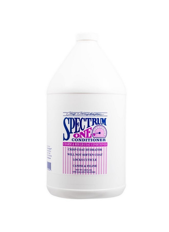 كريس كريستنسن - بلسم الكلاب Spectrum One Ultra Concentrated من Chris Christensen، يُصنع حتى 8 زجاجات، يُعتني بالحيوانات الأليفة مثل المحترفين، يحافظ على ترطيب القشرة الداخلية، المعطف الخشن والخشن، صنع في الولايات المتحدة الأمريكية، 1 جالون - Image 1