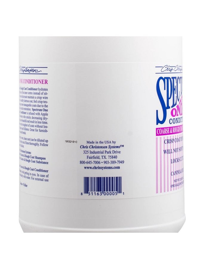 كريس كريستنسن - بلسم الكلاب Spectrum One Ultra Concentrated من Chris Christensen، يُصنع حتى 8 زجاجات، يُعتني بالحيوانات الأليفة مثل المحترفين، يحافظ على ترطيب القشرة الداخلية، المعطف الخشن والخشن، صنع في الولايات المتحدة الأمريكية، 1 جالون - Image 1