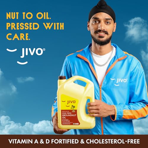 Jivo Groundnut Oil 5 Litre | Cold Pressed, Unrefined Peanut Oil for Cooking | Vitamin A & D Fortified, Chemical-Free Ground Nut Oil - Image 2